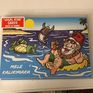 Tropical Holiday Cards, Santa and friends